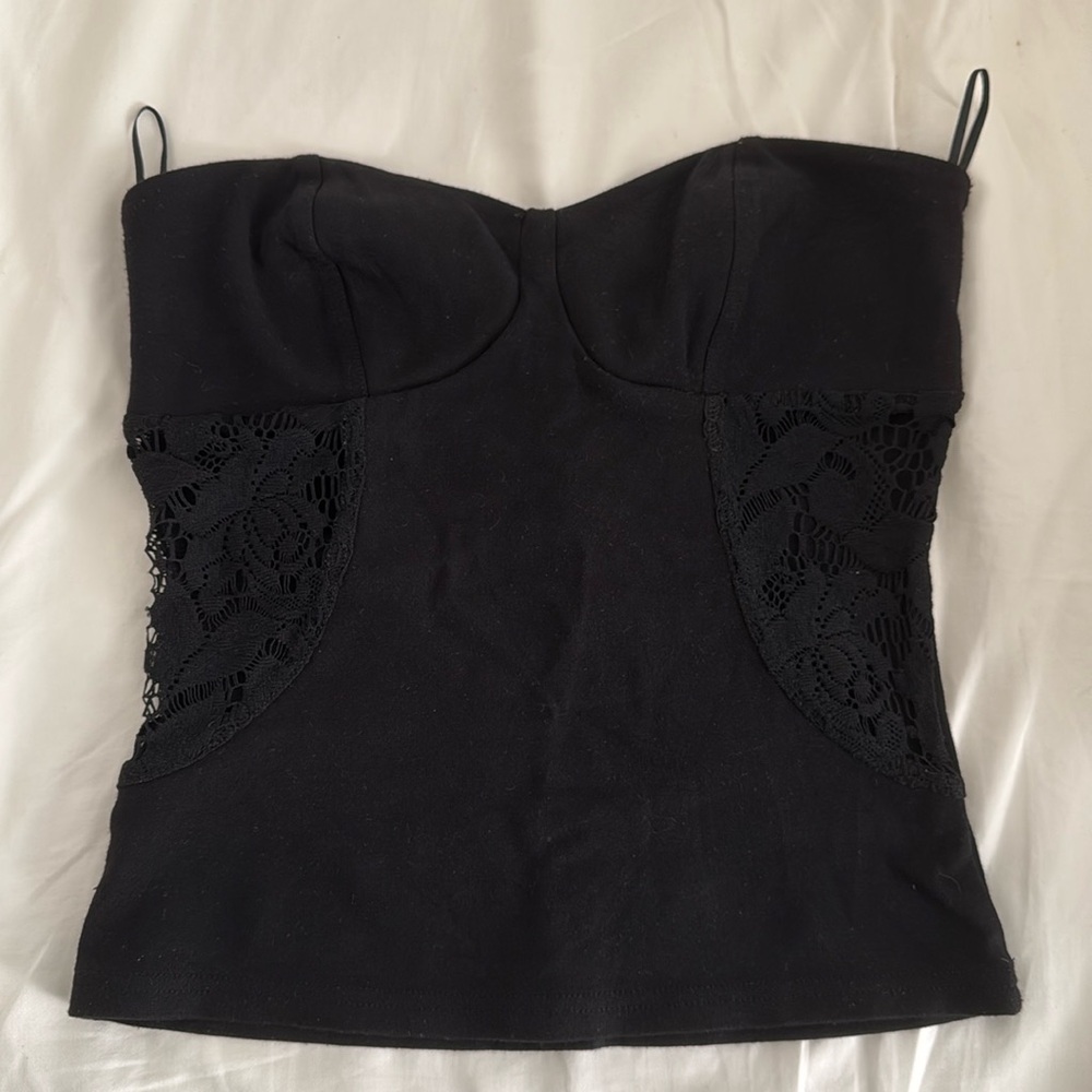 Mango collection strapless crochet top